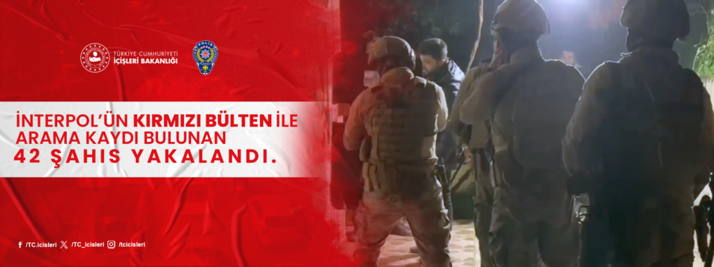 KAFES-31 Operasyonları İle Kırmızı Bülten İle Aranan 42 Şahıs Yakalandı