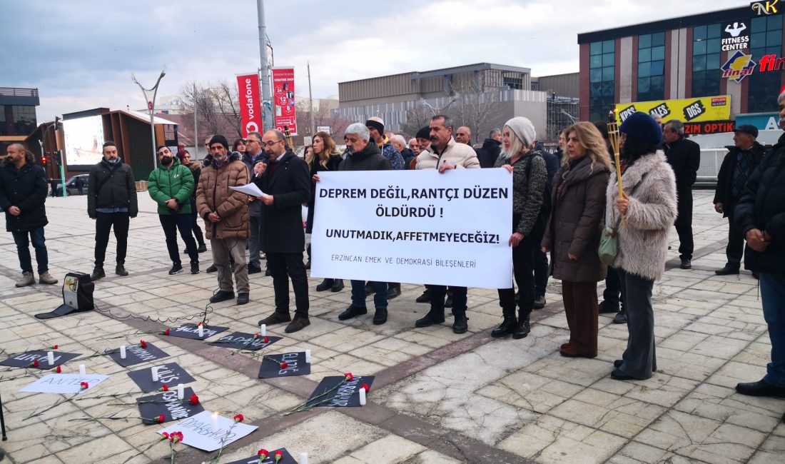 Erzincan Emek ve Demokrasi bileşenleri 6 Şubat 2023 Kahramanmaraş merkezli