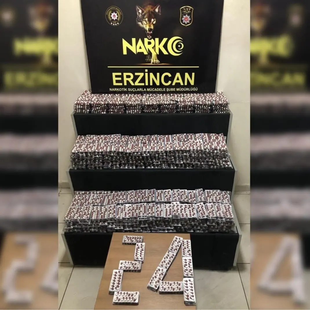 Erzincan’da piyasa değeri 4 milyon TL olan Sentetik Ecza Maddesi ele geçirildi