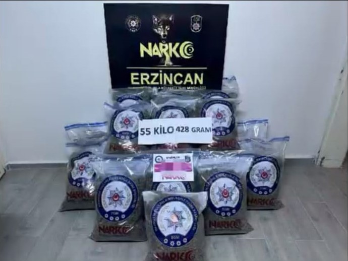 Erzincan’da değeri 16 Milyon TL olan uyuşturucu ele geçirildi