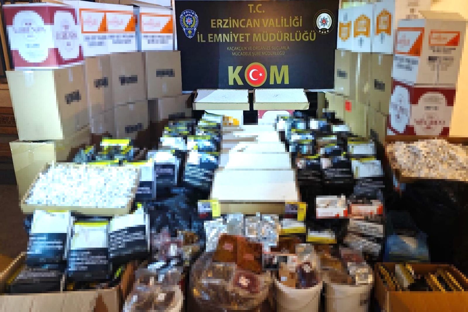 Erzincan polisi tarafından gerçekleştirilen operasyon kapsamında piyasa değeri 2 Milyon