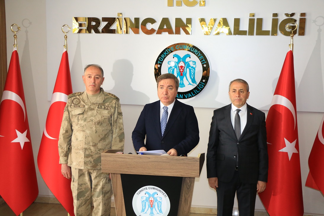 Erzincan Valisi Hamza Aydoğdu, kentte yürütülen asayiş olaylarıyla ilgili bilgi