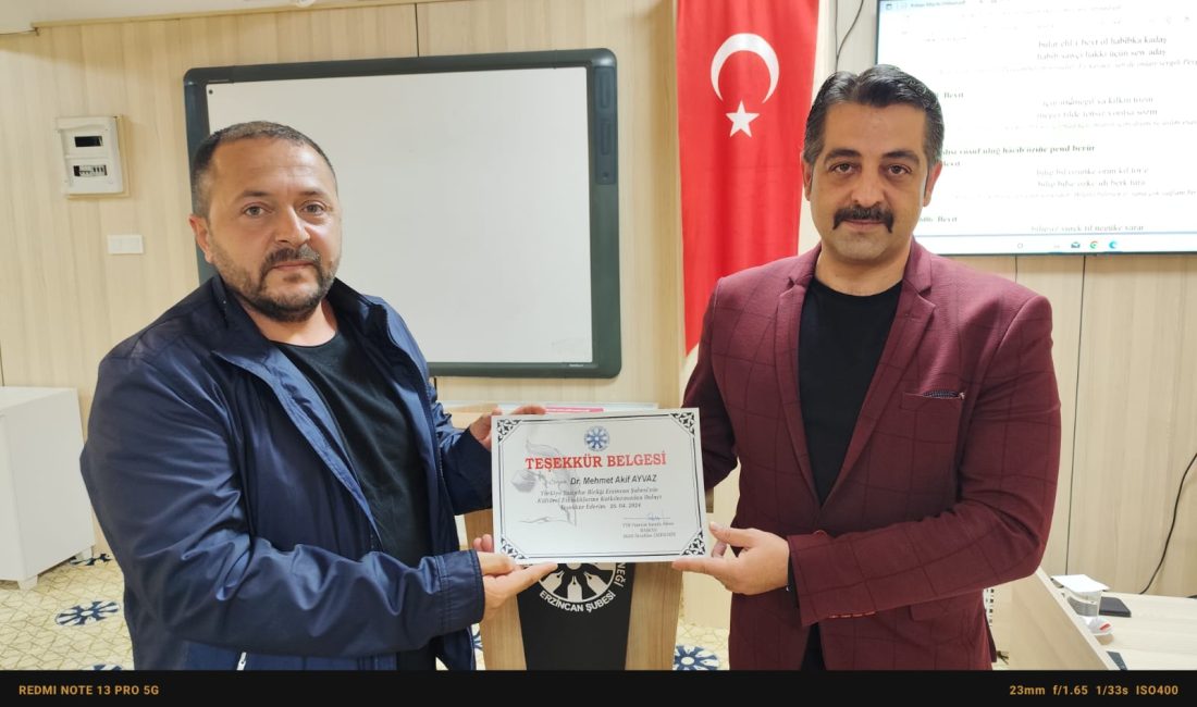 Türkiye Yazarlar Birliği Erzincan Şubesinin haftalık programları devam ediyor. Bu