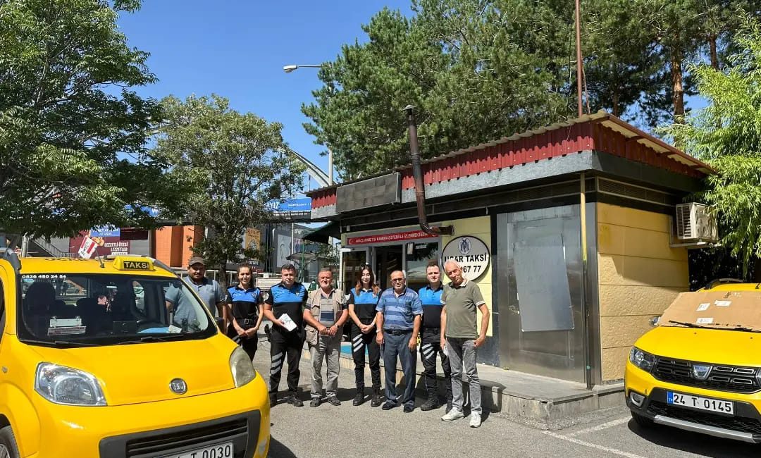 Erzincan il genelinde görev yapan taksi duraklarını ziyaret eden Erzincan