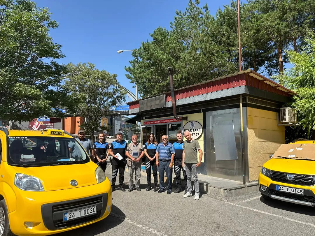 Erzincan il genelinde görev yapan taksi duraklarını ziyaret eden Erzincan