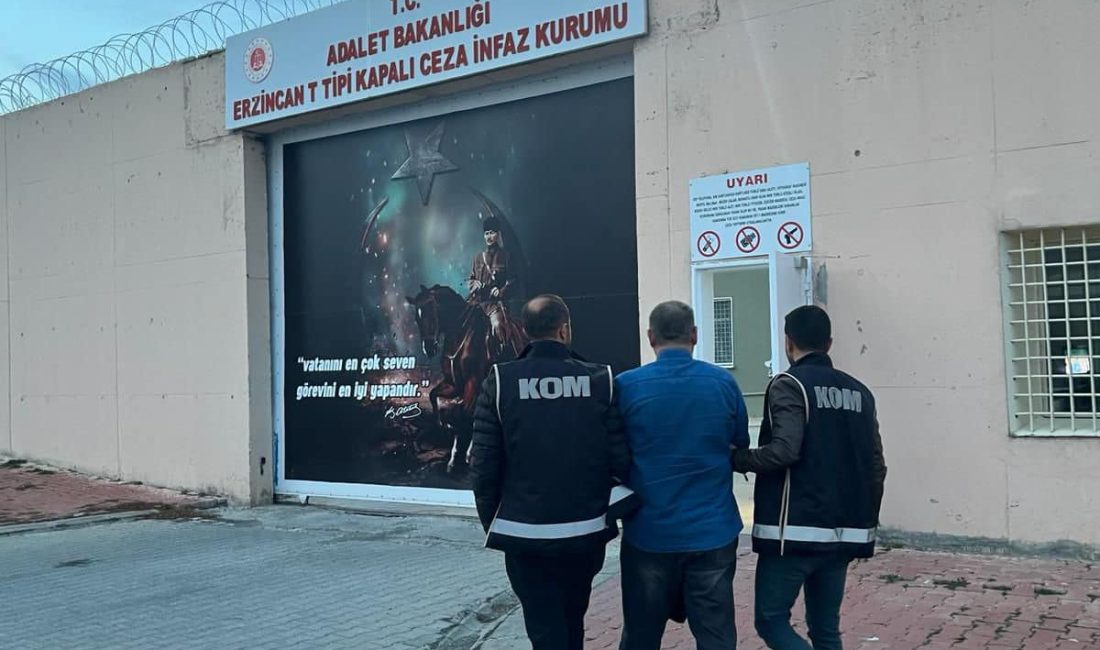 Erzincan Polisi araması bulunan şahıslara yönelik yaptığı operasyonda 9 yıl