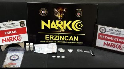 Uyuşturucuya karşı çalışmalarını aralıksız sürdüren Erzincan polisi şüpheli şahıslar üzerinde