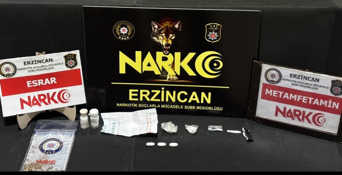 Uyuşturucuya karşı çalışmalarını aralıksız sürdüren Erzincan polisi şüpheli şahıslar üzerinde