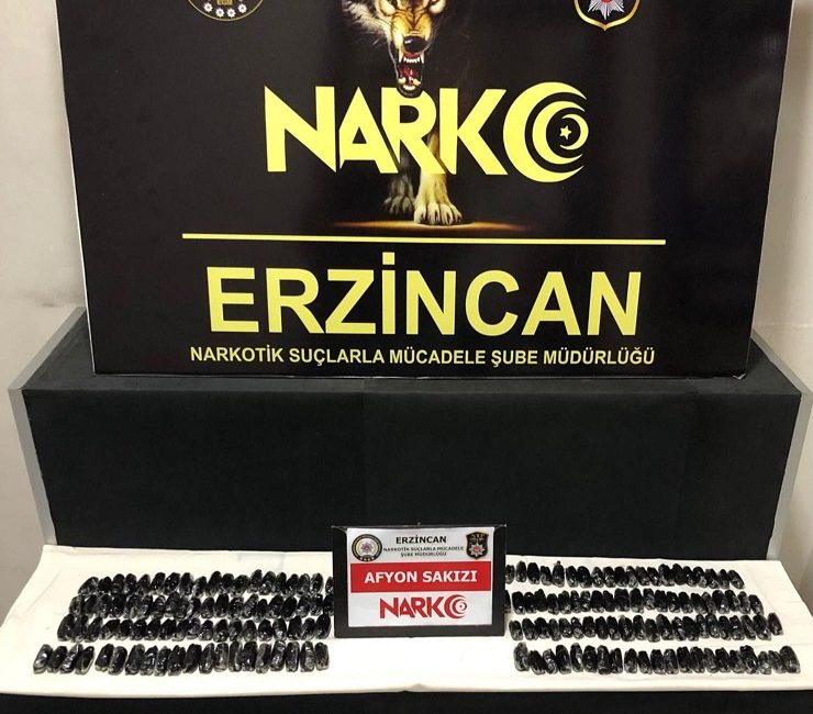 Erzincan İl Emniyet Müdürlüğü Narkotik Suçlarla Mücadele Şube Müdürlüğü ekiplerince