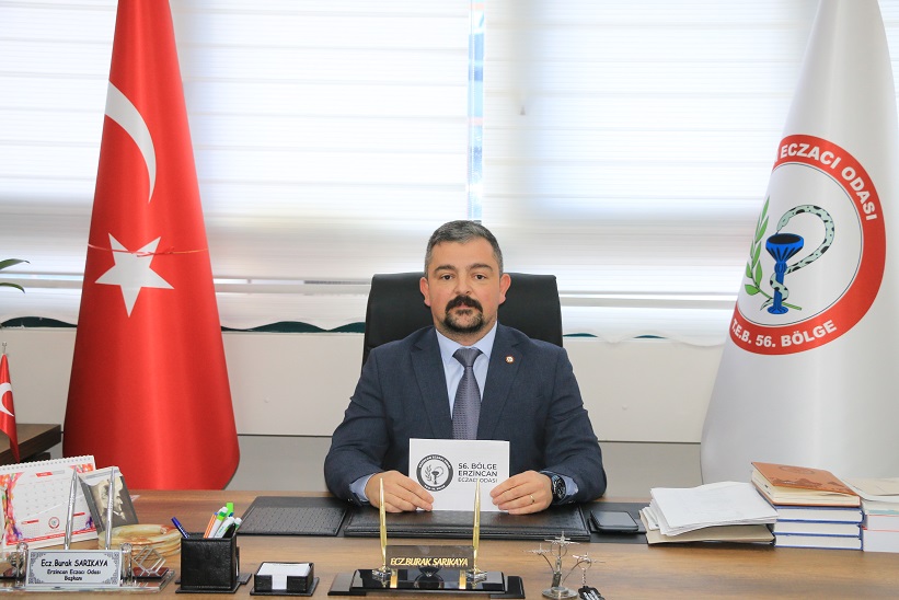 Erzincan Eczacı Odası’nın 1. Kuruluş yıldönümü dolayısıyla bir mesaj yayımlayan