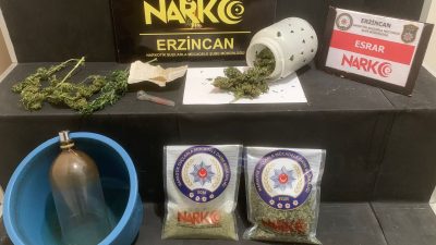 Erzincan İl Emniyet Müdürlüğü Narkotik Suçlarla Mücadele Şube Müdürlüğü ekiplerince