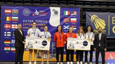 Erzincanlı sporcular, Victor International Challenge 2024 Turnuvası'nda çift bayanlar kategorisinde