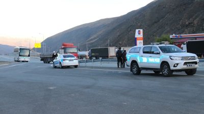 Refahiye Bölge Trafik Denetleme İstasyon Amirliğince; Şehirlerarası yolculuk yapan otobüs