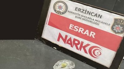 Erzincan İl Emniyet Müdürlüğü Narkotik Suçlarla Mücadele Şube Müdürlüğü ekiplerince
