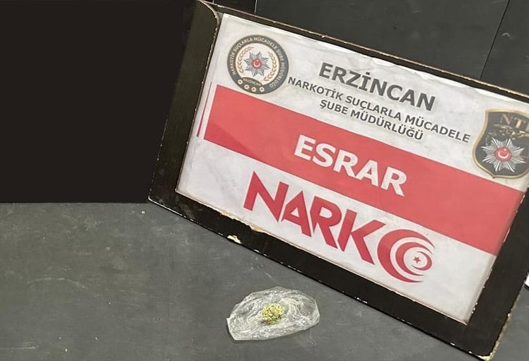 Erzincan İl Emniyet Müdürlüğü Narkotik Suçlarla Mücadele Şube Müdürlüğü ekiplerince
