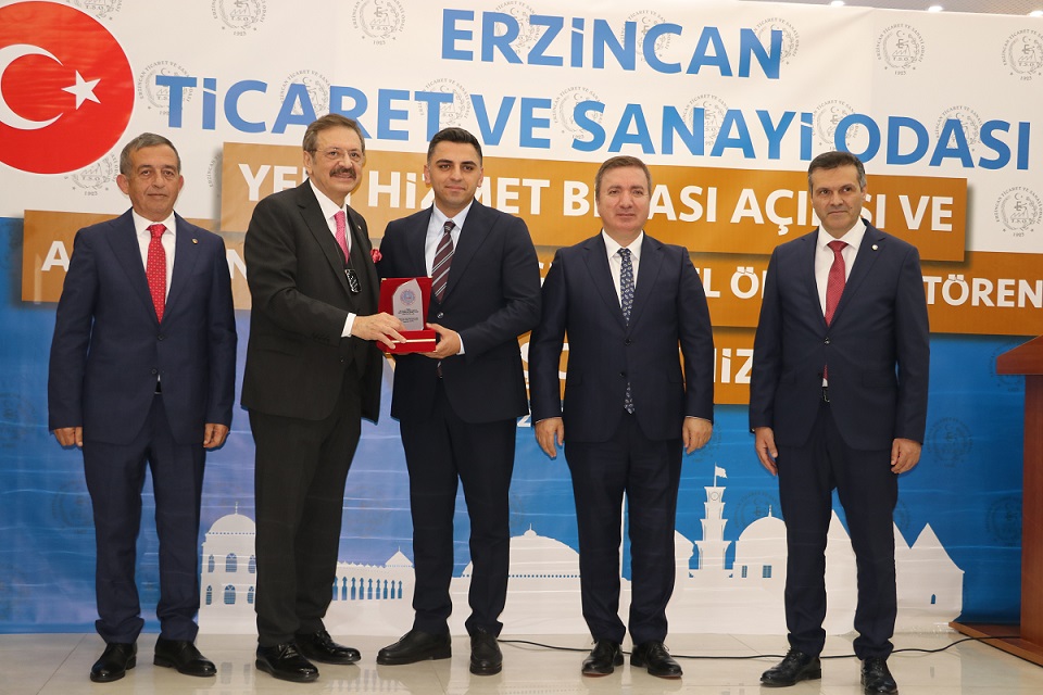 Erzincan’da kurumlar ve gelirler vergisinde dereceye giren mükelleflere Erzincan Ticaret
