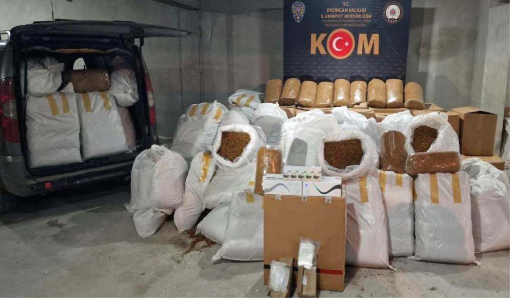 Erzincan’da yapılan operasyonda piyasa değeri 6 milyon 120 TL değerinde
