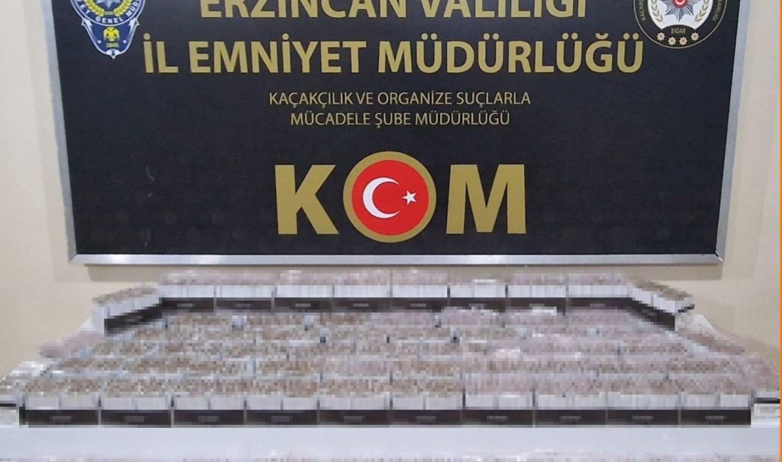 Erzincan polisi Kaçakçılara yönelik gerçekleştirdiği operasyonda piyasa değeri 70 bin