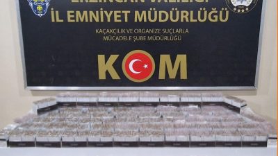 Erzincan polisi Kaçakçılara yönelik gerçekleştirdiği operasyonda piyasa değeri 70 bin