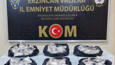 Erzincan Polisi kaçakçılara yönelik gerçekleştirdiği çalışma kapsamında kaçak malzemeler ile