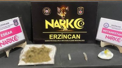 Erzincan polisi uyuşturucuyla mücadele kapsamında gerçekleştirdiği operasyonda 1 şüpheli şahsı