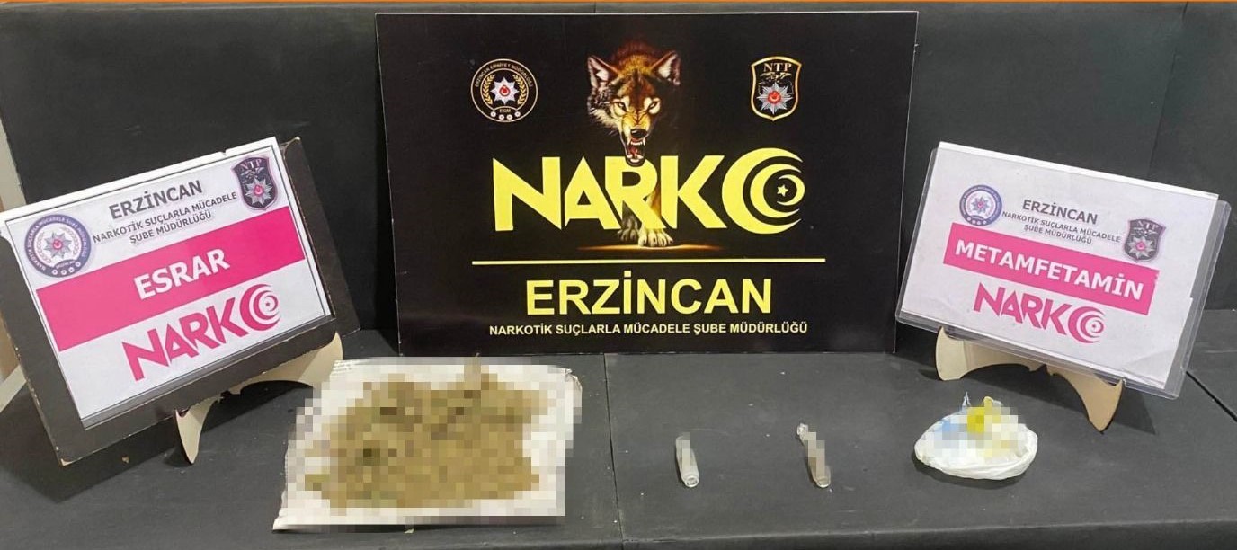 Erzincan polisi uyuşturucuyla mücadele kapsamında gerçekleştirdiği operasyonda 1 şüpheli şahsı