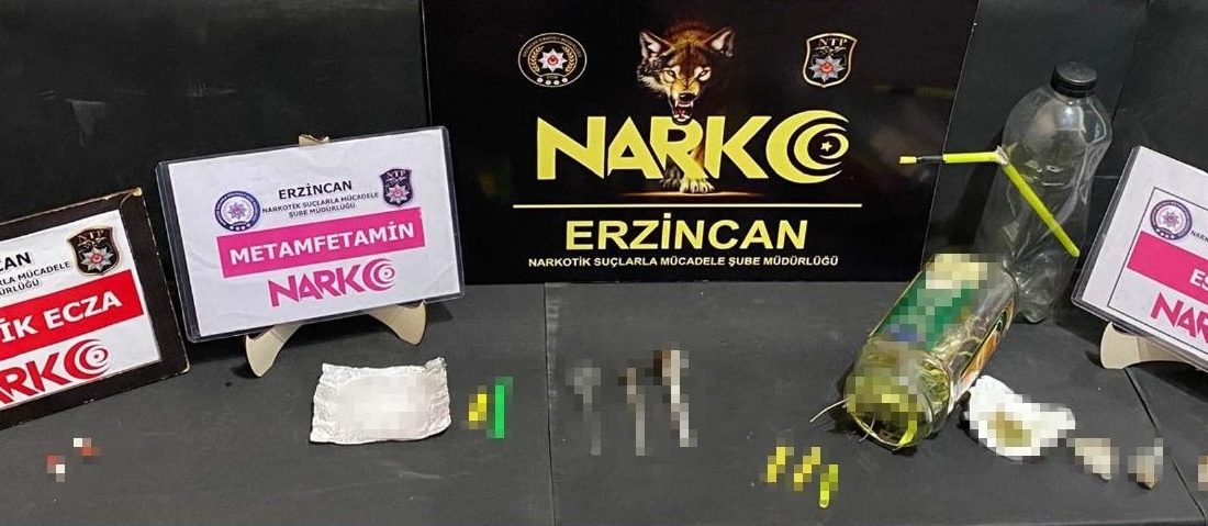 Erzincan polisi uyuşturucuyla mücadele kapsamında gerçekleştirdiği operasyonda 4 şüpheli şahsı