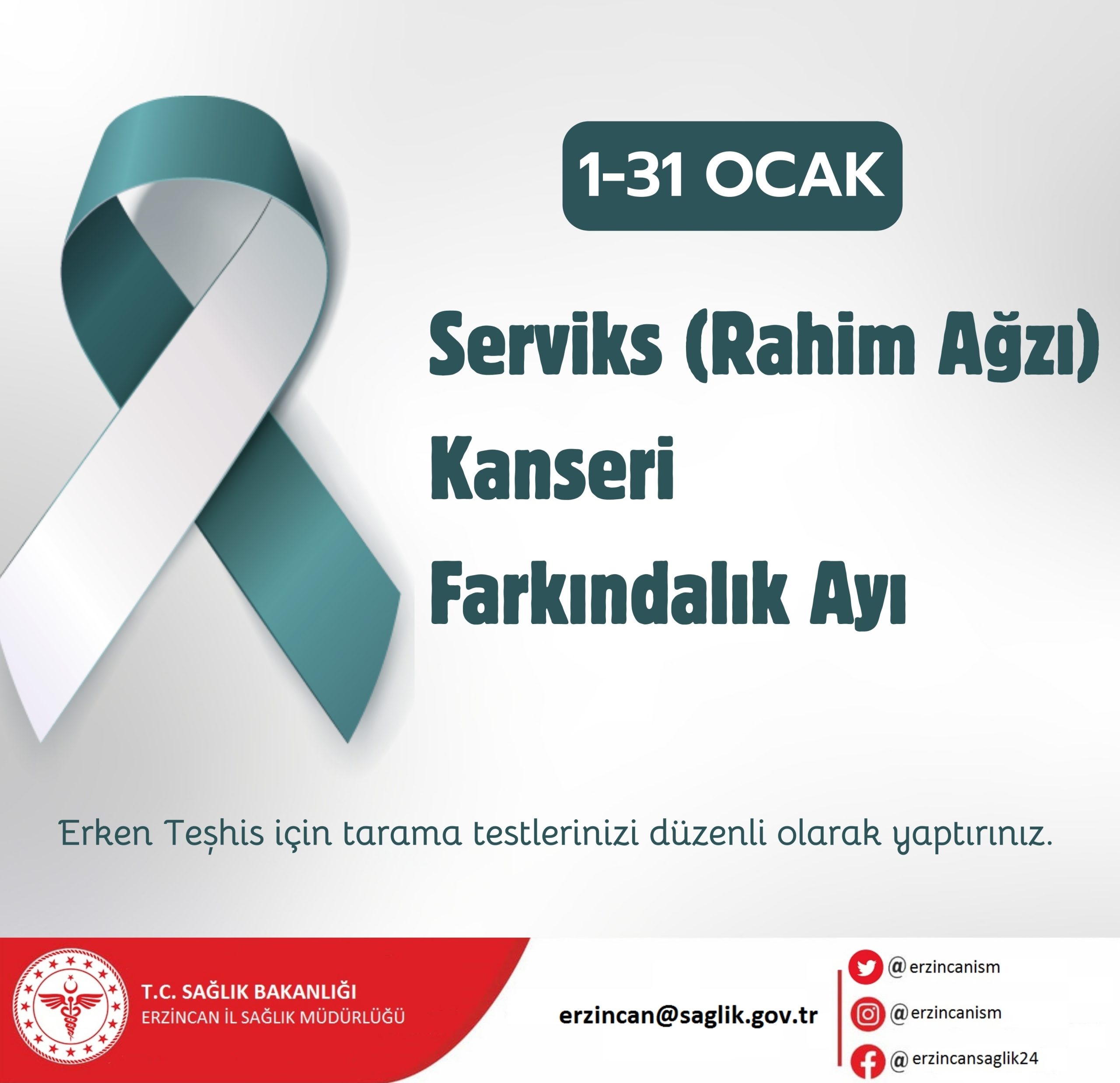 Erzincan İl Sağlık Müdürlüğünce 1-31 Ocak Serviks Kanseri Farkındalık Ayı