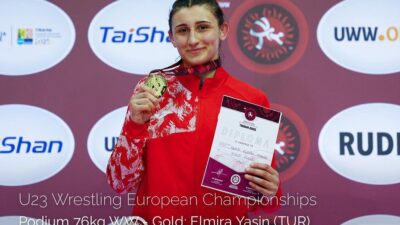 Arnavutluk'un Tiran şehrinde devam eden U23 Avrupa Güreş Şampiyonası'nda 76