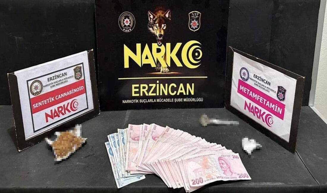 Uyuşturucu ile mücadelesini aralıksız sürdüren Erzincan Polisi gerçekleştirdiği çalışma kapsamında,