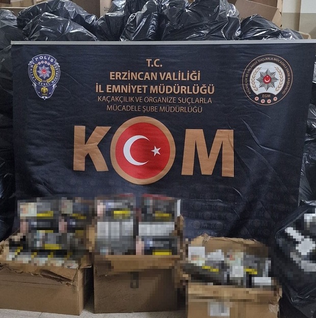 Kaçakçılık ile mücadelesini aralıksız sürdüren Erzincan Polisi Erzincan İl genelinde