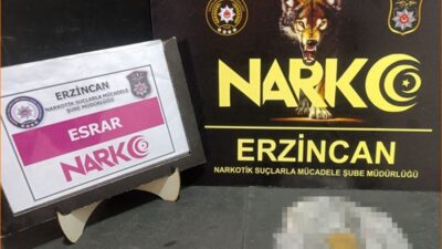 Uyuşturucu ile mücadelesini aralıksız sürdüren Erzincan Polisi gerçekleştirdiği çalışma kapsamında,