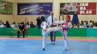 Okul Sporları Küçükler-Minikler Taekwondo İl birinciliği Yaşar Erkan Spor Salonu'nda