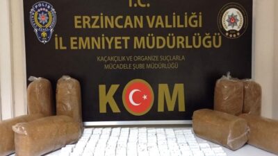 Kaçakçılara yönelik çalışmalarını aralıksız sürdüren Erzincan Polisi yaptığı uygulamada içi