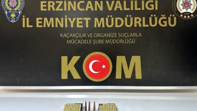 Erzincan polisi il genelinde gerçekleştirdiği operasyonda 9.19 mm ebatlarında fişek