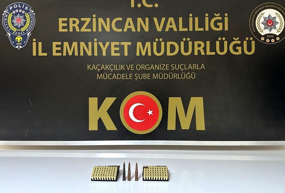 Erzincan polisi il genelinde gerçekleştirdiği operasyonda 9.19 mm ebatlarında fişek