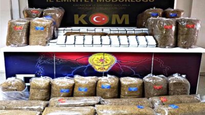 Erzincan polisi tarafından yapılan kaçak sigara, tütün ve makaron operasyonunda,