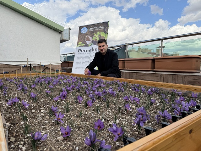 Ülkü Ocakları Genel Merkez binasının çatısında renkli görüntüler oluştu. Ülkü