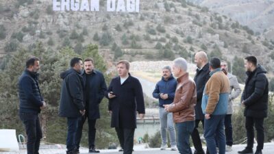 Erzincan Valisi Hamza Aydoğdu, Ergan Dağı Kayak Merkezi’nde devam eden