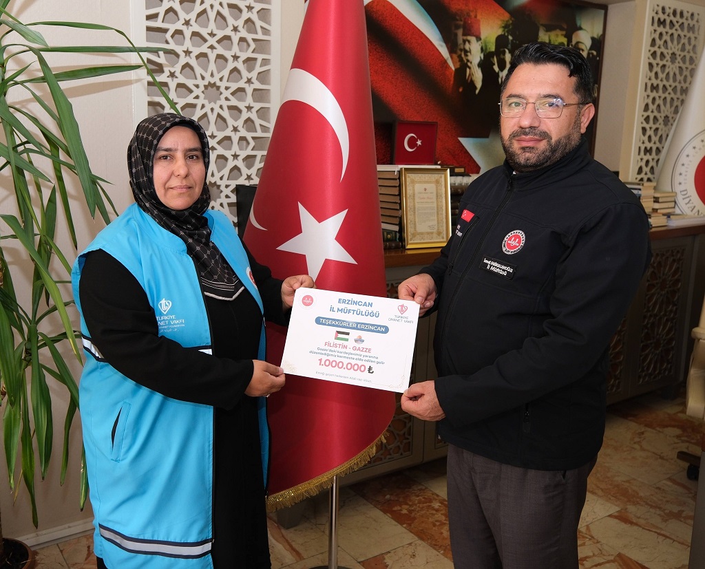 Türkiye Diyanet Vakfı Erzincan Şubesi Kadın Kolları tarafından Filistin-Gazze’deki kardeşleri