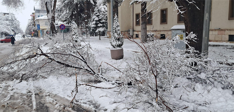 Erzincan’da etkili olan yoğun kar yağışı, şehir genelinde hayatı olumsuz