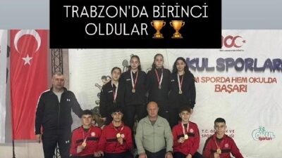 Trabzon ilinde yapılan Okul Sporları gençler badminton grup müsabakalarında kızlarda