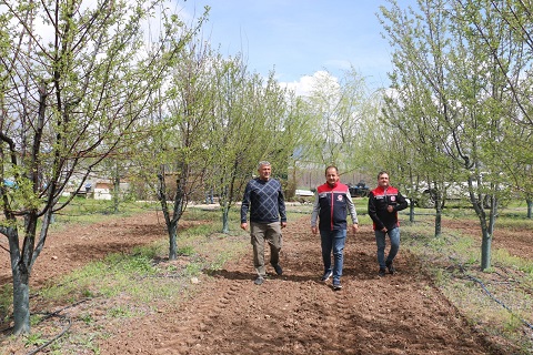 Erzincanlı teknik direktör Yılmaz Toyran, Yeniköy’de kurduğu 600 ağaçlık modern