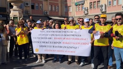 Erzincan’da Eğitim Sen Şube Başkanı Hüseyin Taner, Ankara'da eylemlerini sürdüren