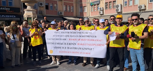 Erzincan’da Eğitim Sen Şube Başkanı Hüseyin Taner, Ankara'da eylemlerini sürdüren